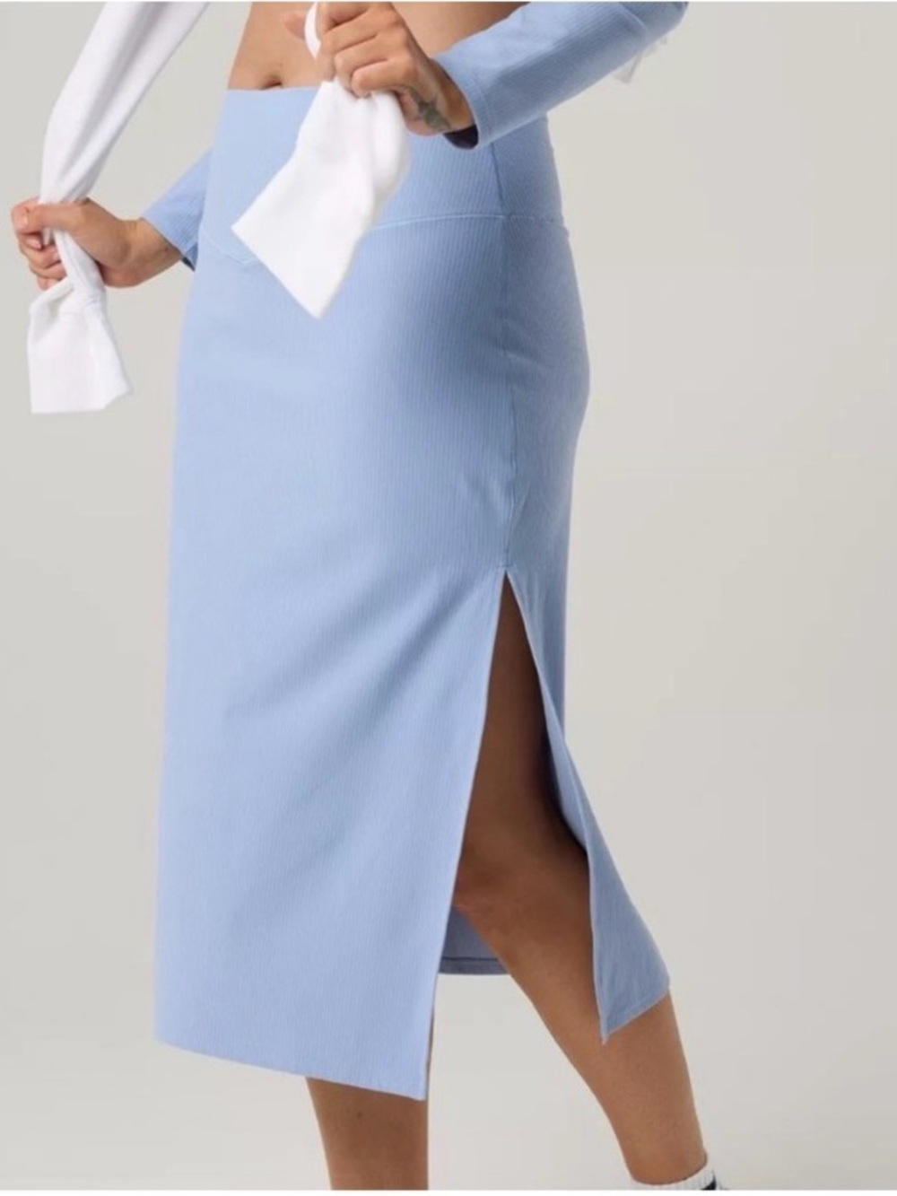 Aerie Offline Real Me Xtra ribbed midi skirt